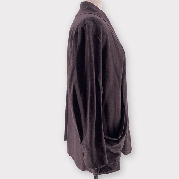 Eileen Fisher Stretch Crepe Open Long Blazer Brown XL - Picture 3 of 9